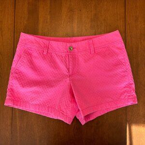 Lilly Pulitzer Bright Pink Textured Callahan Shorts - Size 12